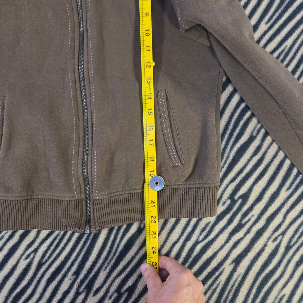 Vintage Y2K Totto Nr 2947 Faux Fur Trim Zip Up Hoodie Brown Earth Tone Large - Picture 6 of 8
